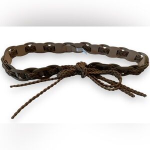 Boho Faux leather Tie Festival Braided Waist Belt - M